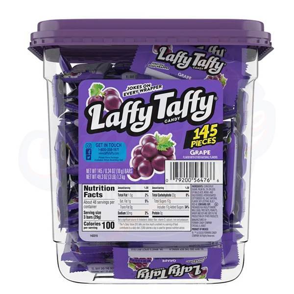Laffy Taffy Jar Grape 0.34oz/9.6g - Jar of 145 (BBD: 02/2025) - Stateside Distribution