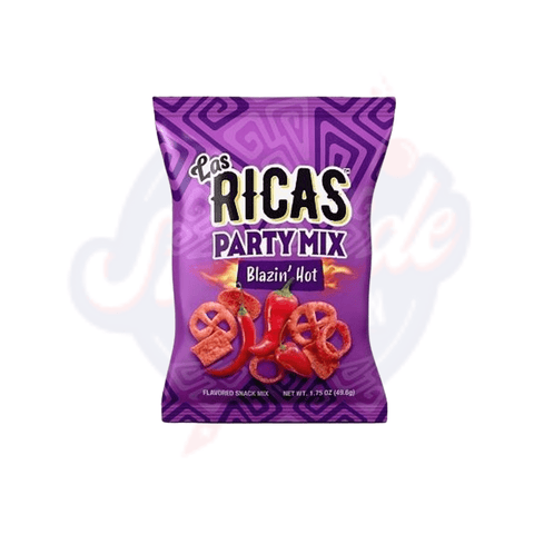 Las Ricas Blazin Hot Party Mix Puffed Snack 1.75oz/49.6g - Pack of 6 - Stateside Distribution