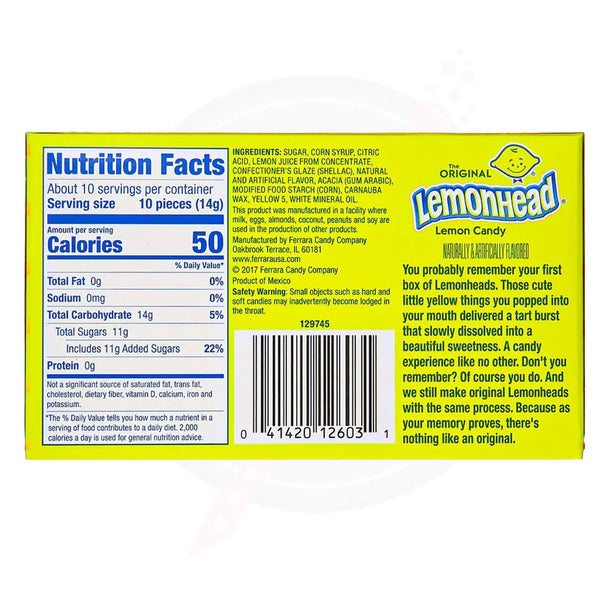 Lemonheads Theatre Box 5oz/142g - Pack of 12 - Stateside Distribution