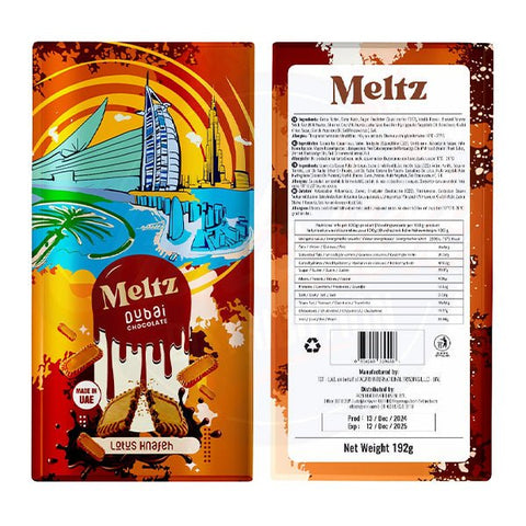 Meltz Dubai Chocolate Lotus Knafeh 192g - Pack of 6 - Stateside Distribution