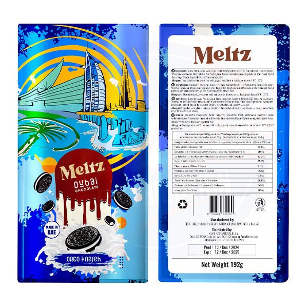 Meltz Dubai Chocolate Oreo Knafeh 192g - Pack of 6 - Stateside Distribution