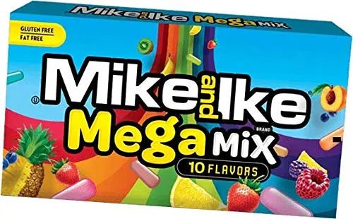 Mike and Ike Mega Mix 10 Flavours 5.0oz/120.4g - Pack of 12 - Stateside Distribution