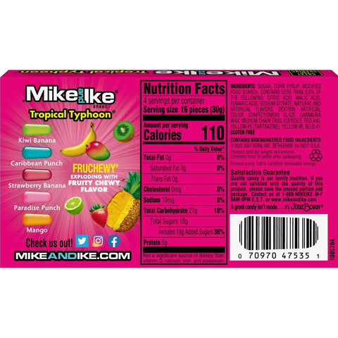 Mike and Ike Tropical Typhoon 4.25oz/120.4g - Pack of 12 - Stateside Distribution