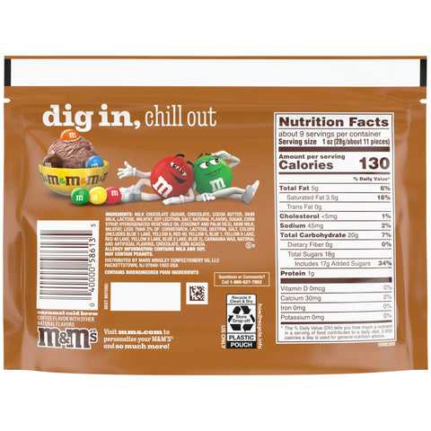 M&M's Caramel Cold Brew Stand Up Pouch 9.05 oz/256.5g - Pack of 8 - Stateside Distribution