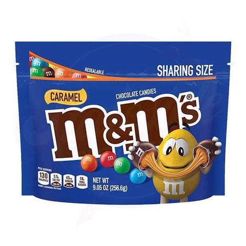 M&M's Caramel Stand Up Pouch 9.05oz/256.5g - Pack of 8 - Stateside Distribution