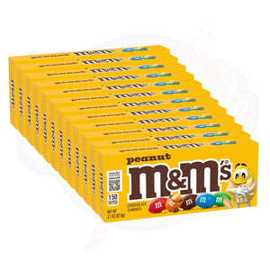 M&M'S Peanut Chocolate Candy Theatre Box 3.1 oz/87.9g - Pack of 12 - Stateside Distribution