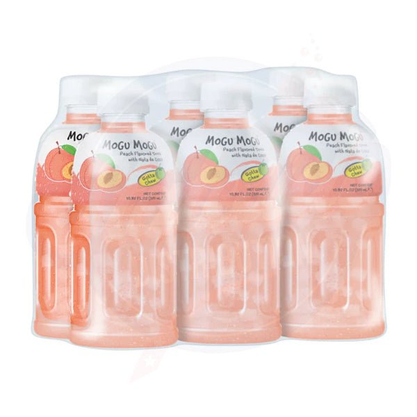 Mogu Mogu Nata De Coco Drink Peach Flavour 10.8fl oz/320ml - Pack of 24 - Stateside Distribution