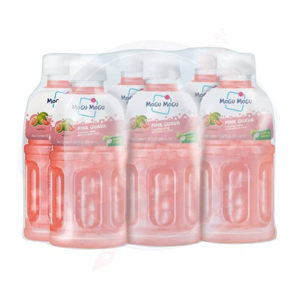 Mogu Mogu Nata De Coco Drink Pink Guava Flavour 10.8fl oz/320ml - Pack of 24 - Stateside Distribution