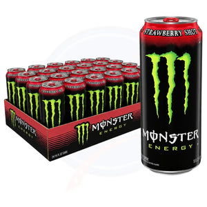 Monster Energy Strawberry Shot 16 fl oz/473ml - Pack of 24 - Stateside Distribution