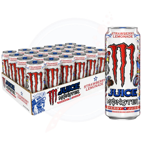 Monster Juice Strawberry Lemonade 16 fl oz/473ml - Pack of 24 - Stateside Distribution
