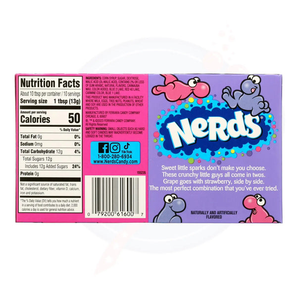 Nerds Grape & Strawberry Theatre Box 5oz/142g - Pack of 12 - Stateside Distribution