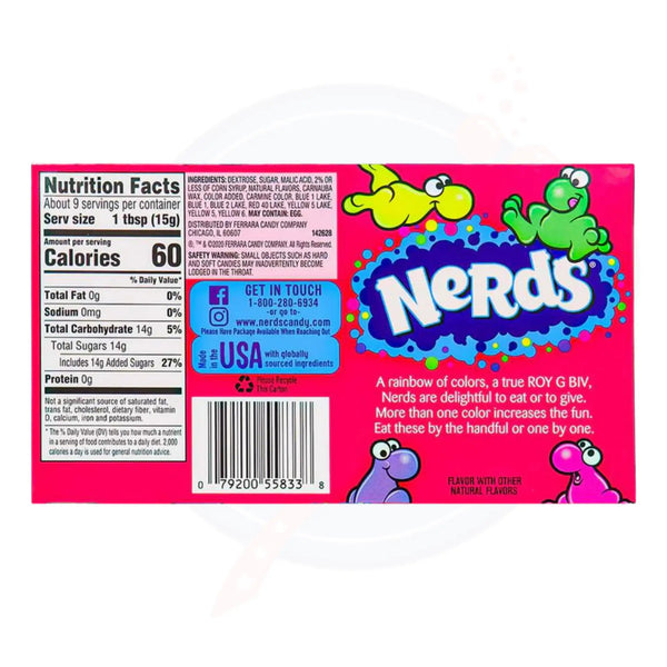 Nerds Rainbow Theatre Box 5oz/141g - Pack of 12 - Stateside Distribution