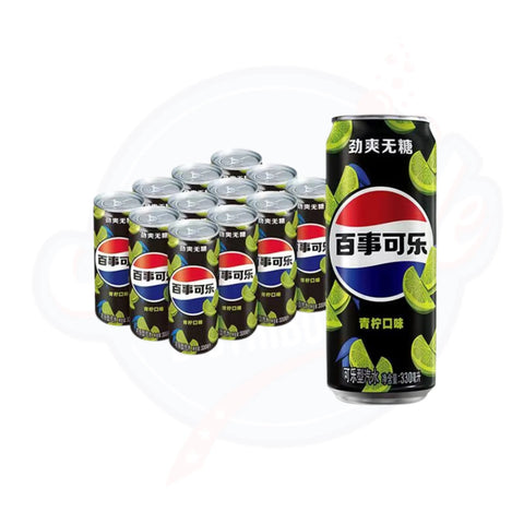 Pepsi Zero Lime Flavour 330ml - Pack of 24 - Stateside Distribution
