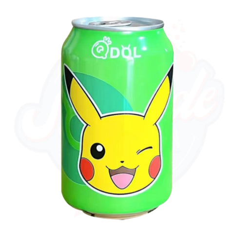 QDOL Lime Flavour Sparkling Water Pokemon Pikachu 330ml - Pack of 24 - Stateside Distribution