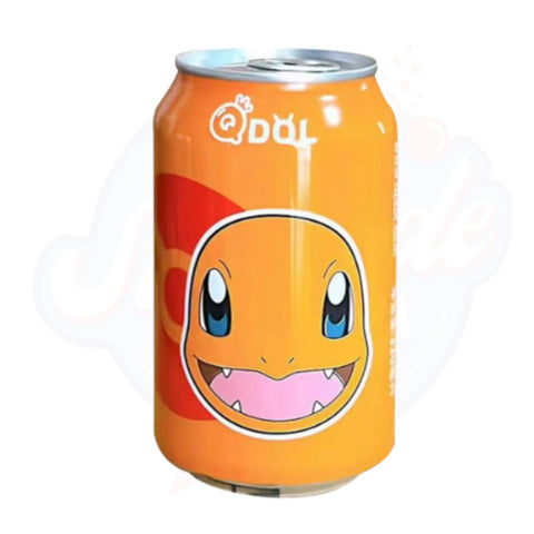 QDOL Lychee Flavour Sparkling Water Pokemon Charmander 330ml - Pack of 24 - Stateside Distribution
