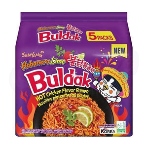 Samyang Habanero Lime Hot Chicken Flavour Ramen Noodles 4.76oz/135g - Pack of 5 x 8 (BBD: 03/03/2025) - Stateside Distribution