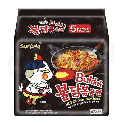 Samyang Hot Chicken Flavour Ramen Noodles 4.9oz/140g - Pack of 5 x 8 (BBD: 28/01/2025) - Stateside Distribution