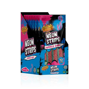 Sour Candy Paradise Neon Strips Bubblegum 130g - Pack of 12 - Stateside Distribution