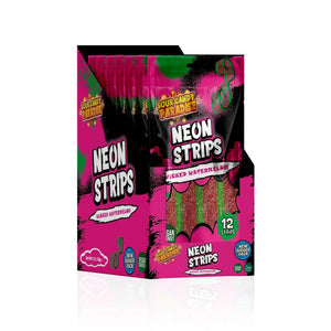 Sour Candy Paradise Neon Strips Wicked Watermelon 130g - Pack of 12 - Stateside Distribution