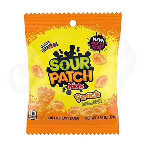 Sour Patch Kids Peach Peg Bag 3.6oz/102g - Pack of 12 - Stateside Distribution