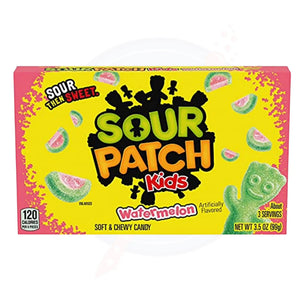 Sour Patch Kids Watermelon Theatre Box 3.5oz/99g - Pack of 12 - Stateside Distribution