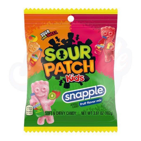 Sour Patch Snapple Peg Bag 3.61oz/102g - Pack of 12 - Stateside Distribution