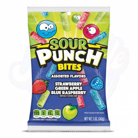 Sour Punch Bites Assorted 5oz/142g - Pack of 12 - Stateside Distribution