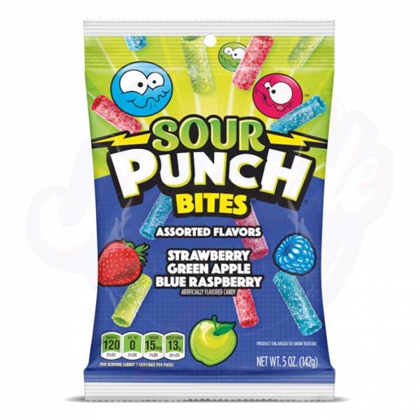 Sour Punch Bites Assorted 5oz/142g - Pack of 12 - Stateside Distribution