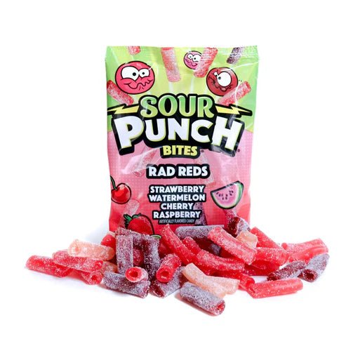 Sour Punch Bites Rad Reds 5oz/142g - Pack of 12 - Stateside Distribution