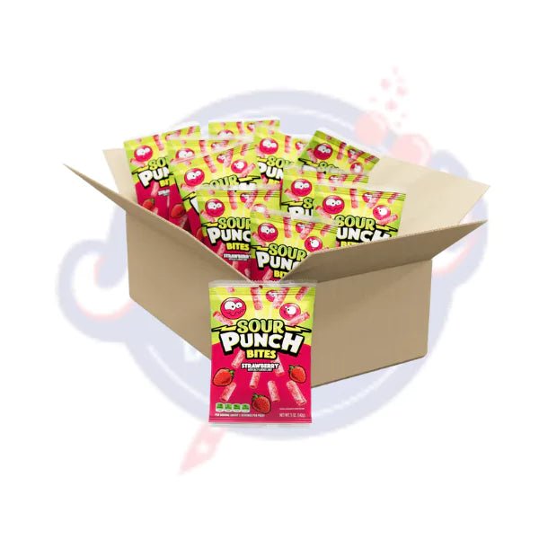 Sour Punch Bites Strawberry 5oz/142g - Pack of 12 - Stateside Distribution