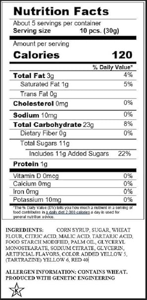 Sour Punch Bites Tropical 5oz/142g - Pack of 12 - Stateside Distribution