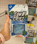 Sour Strips Blue Raspberry Candy 3.4oz/96g - Pack of 12 - Stateside Distribution