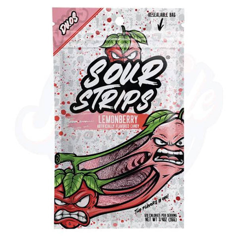 Sour Strips Lemon Berry Candy 3.4oz/96g - Pack of 12 - Stateside Distribution