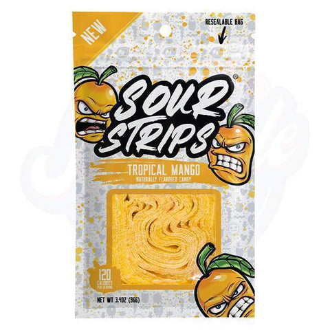 Sour Strips Tropical Mango 3.4oz/96g - Pack of 12 - Stateside Distribution