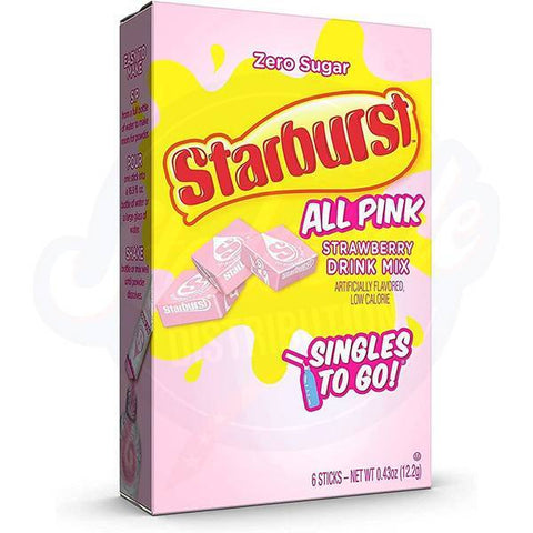 Starburst All Pink Strawberry Drink Mix Singles To Go Powder 0.43oz/12.2g - Pack of 12 - Stateside Distribution