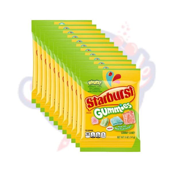 Starburst Gummies Sours 5oz/141g - Pack of 12 - Stateside Distribution