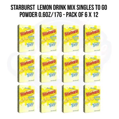 Starburst Lemon Drink Mix Singles To Go Powder 0.6oz/17g - Pack of 12 - Stateside Distribution