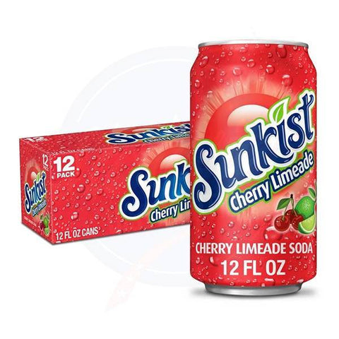 Sunkist Cherry Limeade 12fl oz/355ml - Pack of 12 - Stateside Distribution