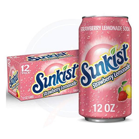 Sunkist Strawberry Lemonade 12fl oz/355ml - Pack of 12 - Stateside Distribution