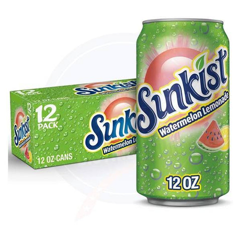 Sunkist Watermelon Lemonade 12fl oz/355ml - Pack of 12 - Stateside Distribution