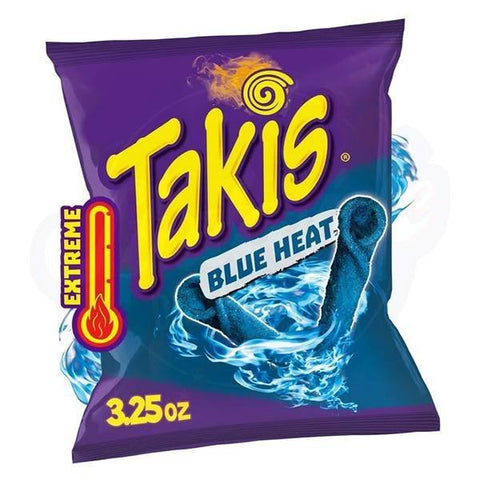 Takis Blue Heat 3.25oz/92.3g - Pack of 20 - Stateside Distribution