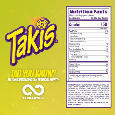 Takis Chile Limón 3.25oz/92.3g – Pack of 20 - Stateside Distribution