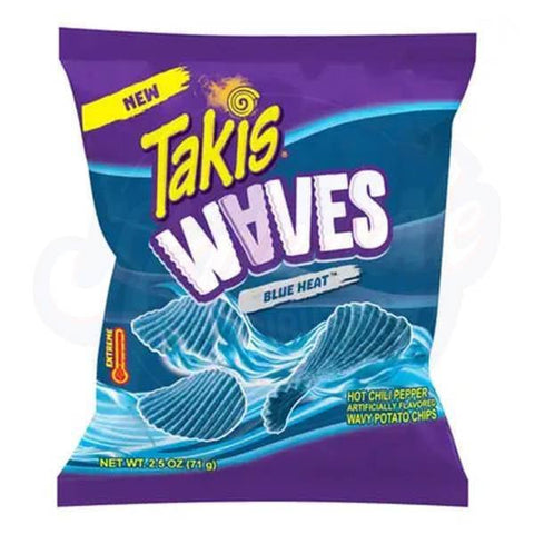 Takis Waves Potato Chips Blue Heat 2.5oz/71g - Pack of 20 (BBD: 25/12/2024) - Stateside Distribution