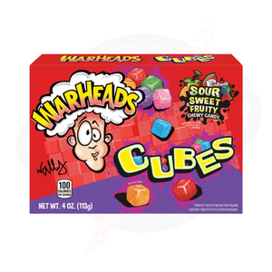 Warheads Chewy Cubes Theatre Box 4oz/113g - Pack of 12 - Stateside Distribution
