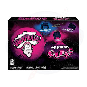 Warheads Galactic Mix Cubes Theatre Box 3.5oz/99g - Pack of 12 - Stateside Distribution