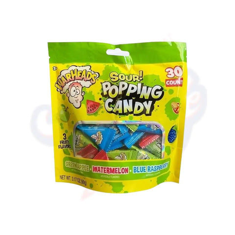 Warheads Popping Candy 3.17oz/90g - Pack of 16 - Stateside Distribution