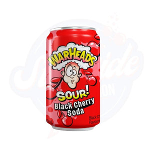 Warheads Sour Black Cherry Soda 330ml - Pack of 12 - Stateside Distribution
