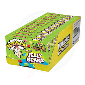 Warheads Sour Jelly Beans Theatre Box 4oz/113g - Pack of 12 - Stateside Distribution