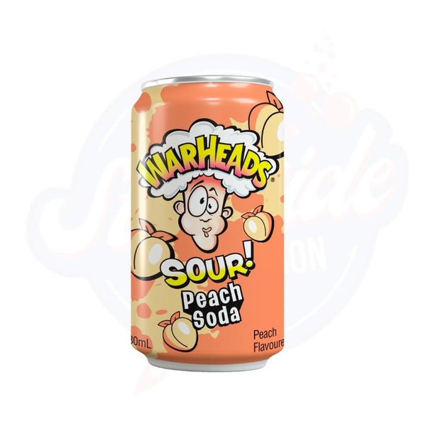 Warheads Sour Peach Soda 330ml - Pack of 12 - Stateside Distribution