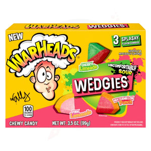 Warheads Wedgies Theatre Box 3.5oz/99g - Pack of 12 - Stateside Distribution